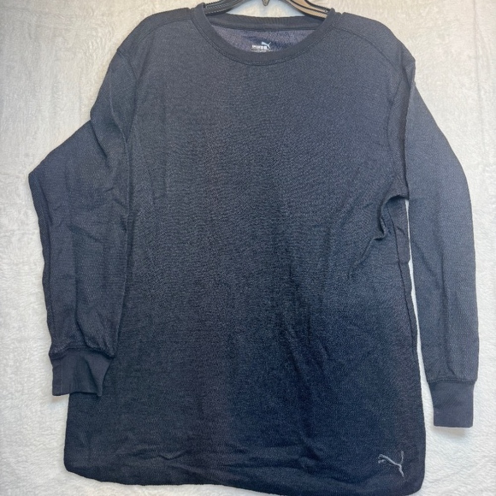 Puma Shirt Mens Size XL Gray Long Sleeve Lightweight Athletic Casual Loose